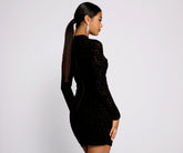 Mini-robe en maille floquée sensuelle et élégante